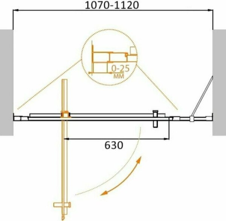 Душевая дверь (110х195) CEZARES MOLVENO MOLVENO-BA-11-90+20-C-Cr-IV